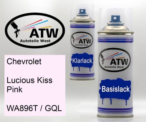 Chevrolet, Lucious Kiss Pink, WA896T / GQL: 400ml Sprühdose + 400ml Klarlack - Set, von ATW Autoteile West.